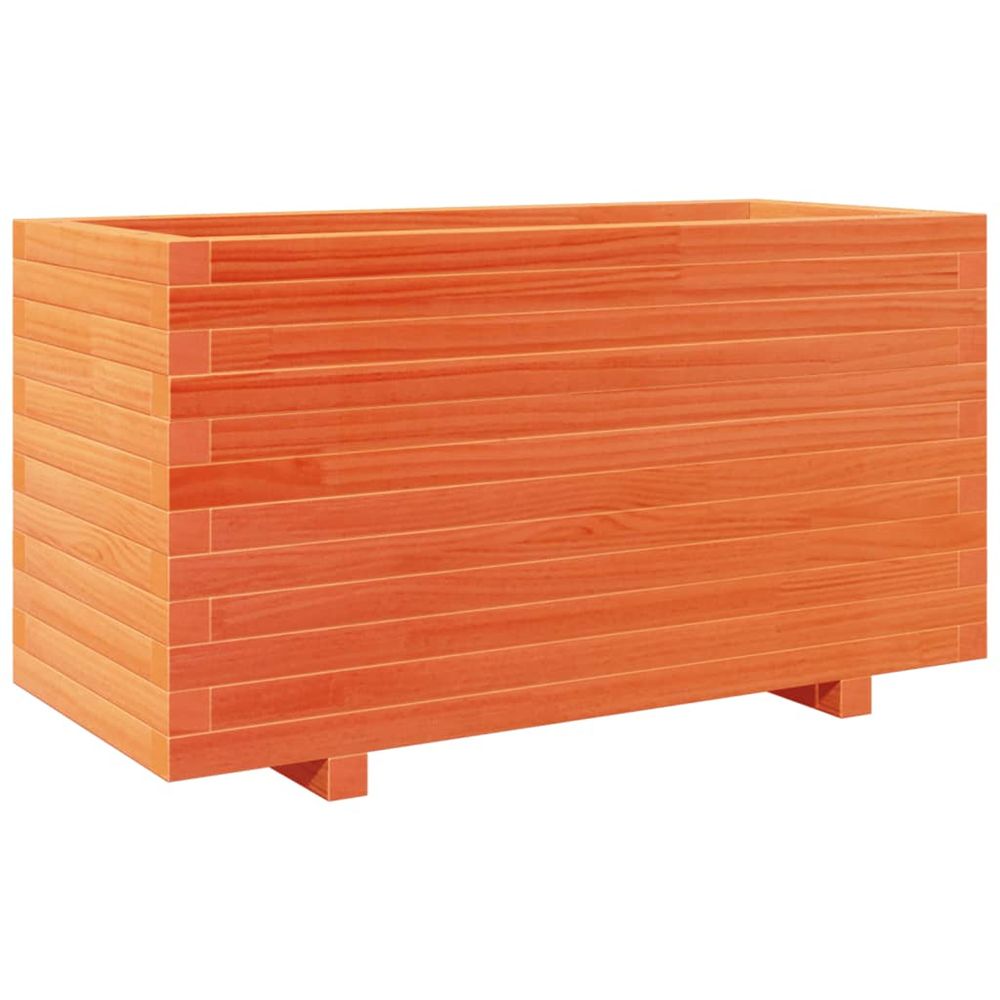 Jardinière d'extérieur cire marron 90x40x49,5 cm bois de pin massif