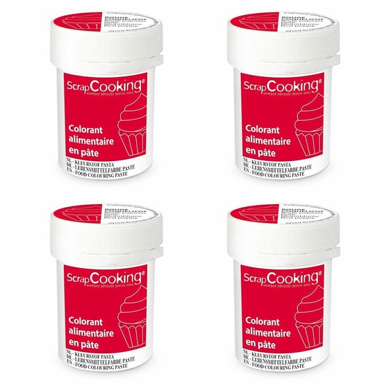 Colorant alimentaire en pâte 80 g - rouge coquelicot