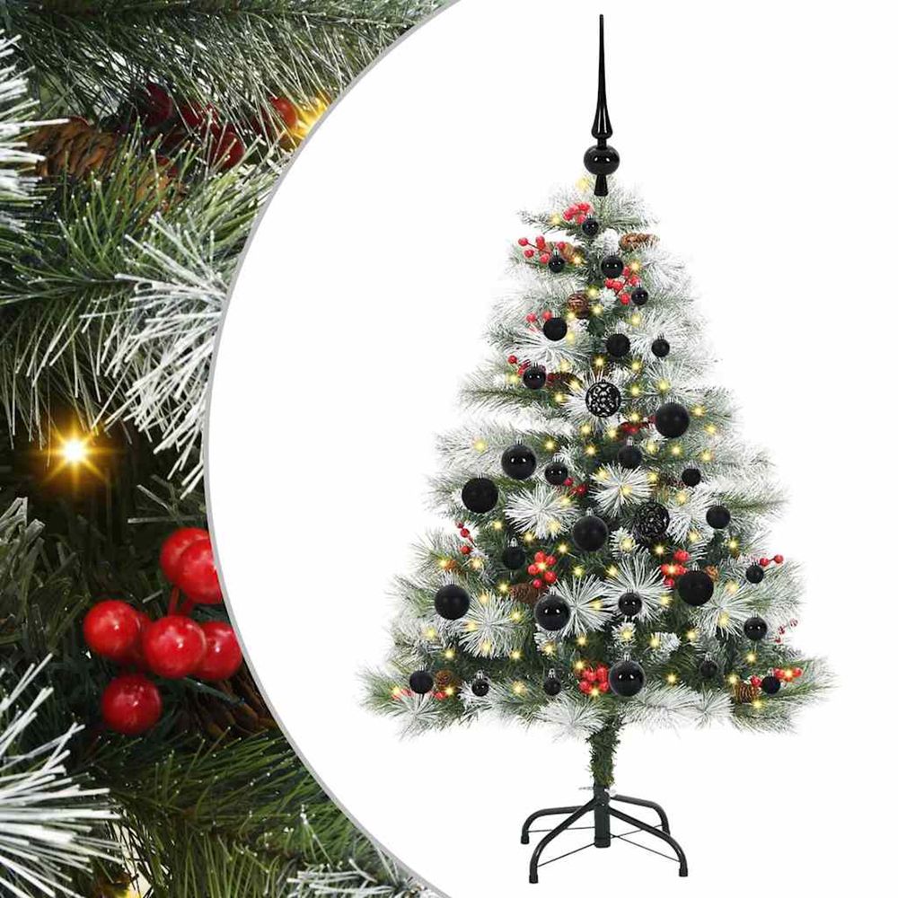 Sapin de noël artificiel vert et blanc 120 cm