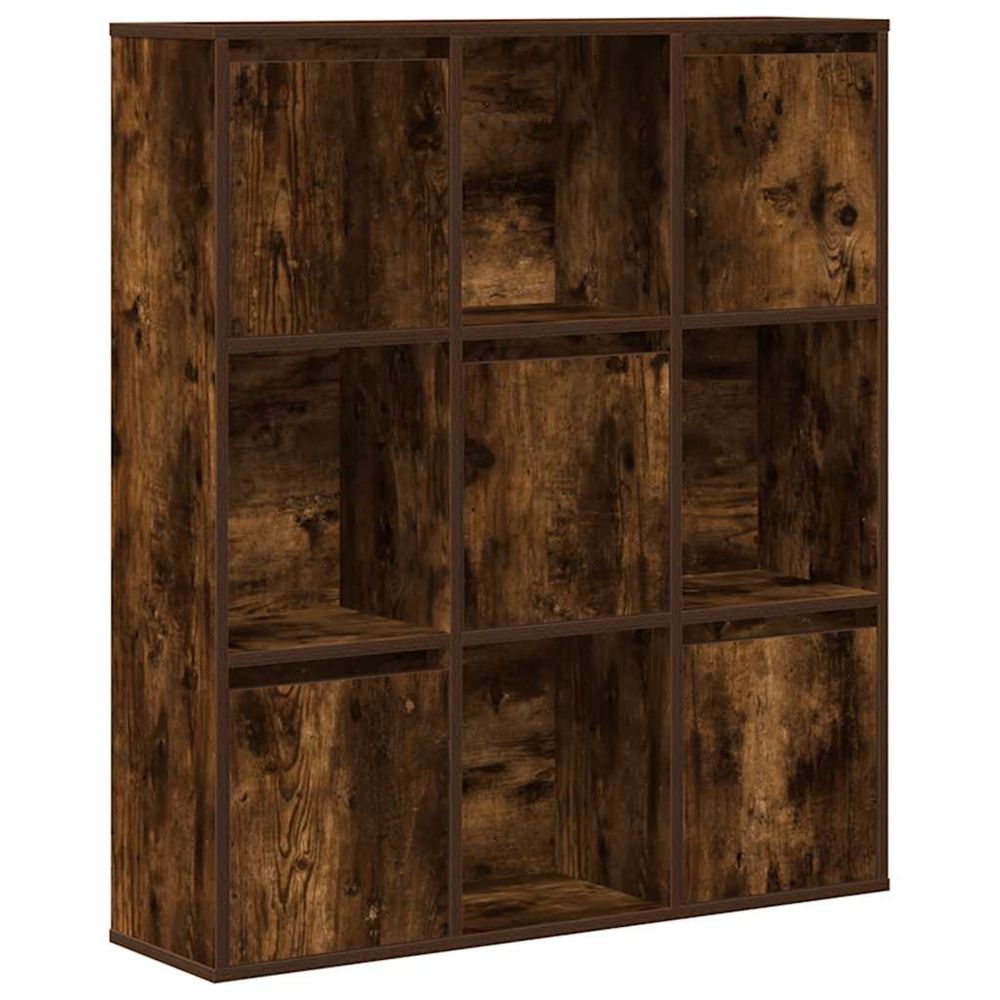 Bibliothèque chêne fumé 89x24x101,5 cm bois d'ingénierie