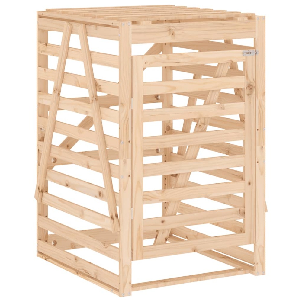 Abri pour poubelle sur roulettes 84x90x128,5 cm bois massif pin