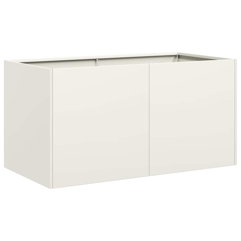 Jardinière d'extérieur blanc 80x40x40 cm acier laminé à froid