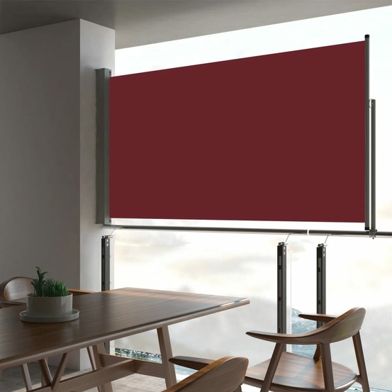 Auvent latéral rétractable de patio 160x300 cm rouge