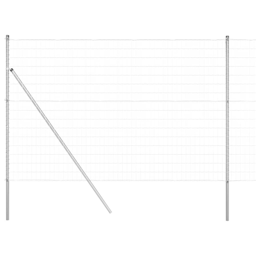Clôture avec poteau argenté 1,6 x 10 m acier et pvc