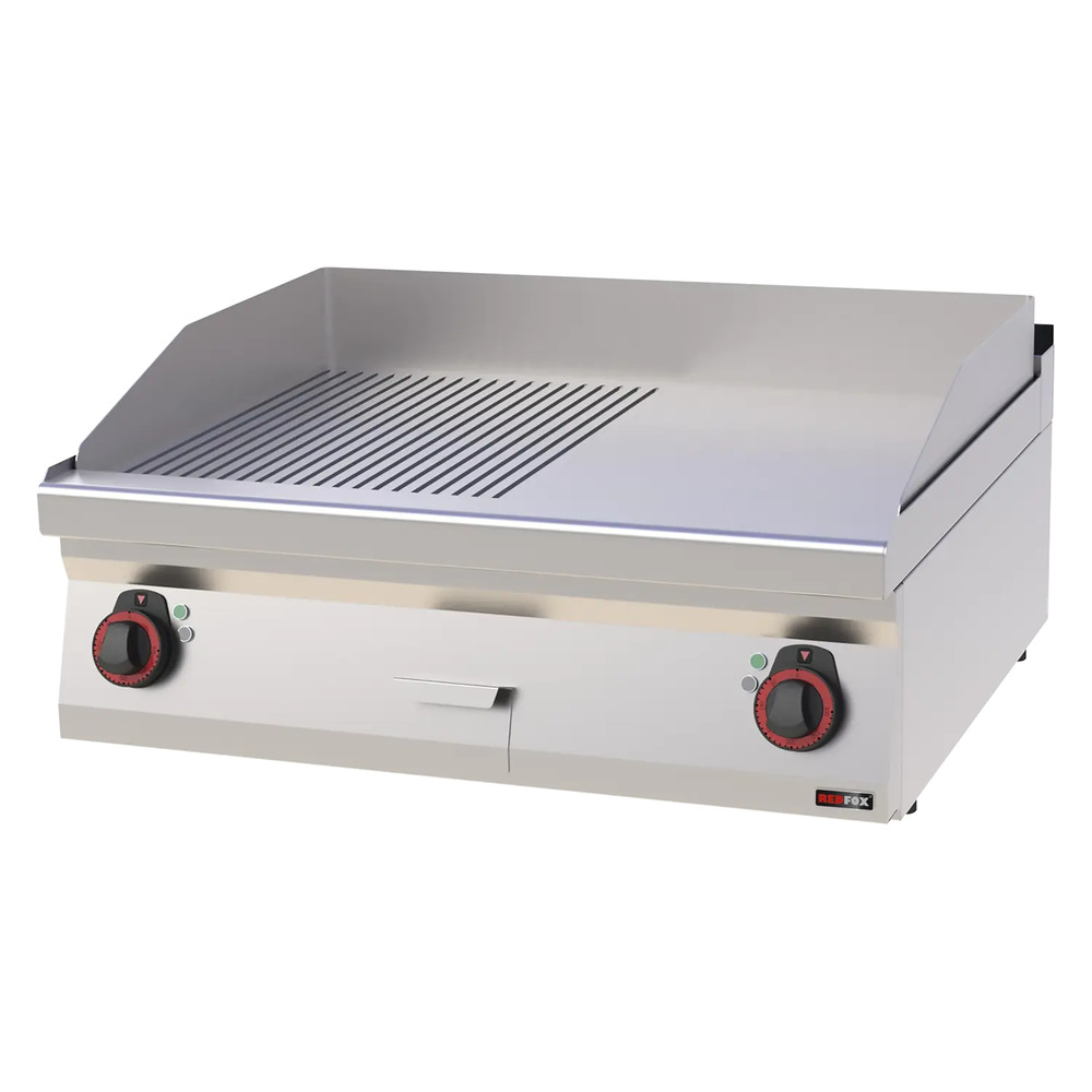 Plaque de cuisson 80x51 électrique chromée combinée sans soubassement 400 v fthrc 70/08 e - redfox