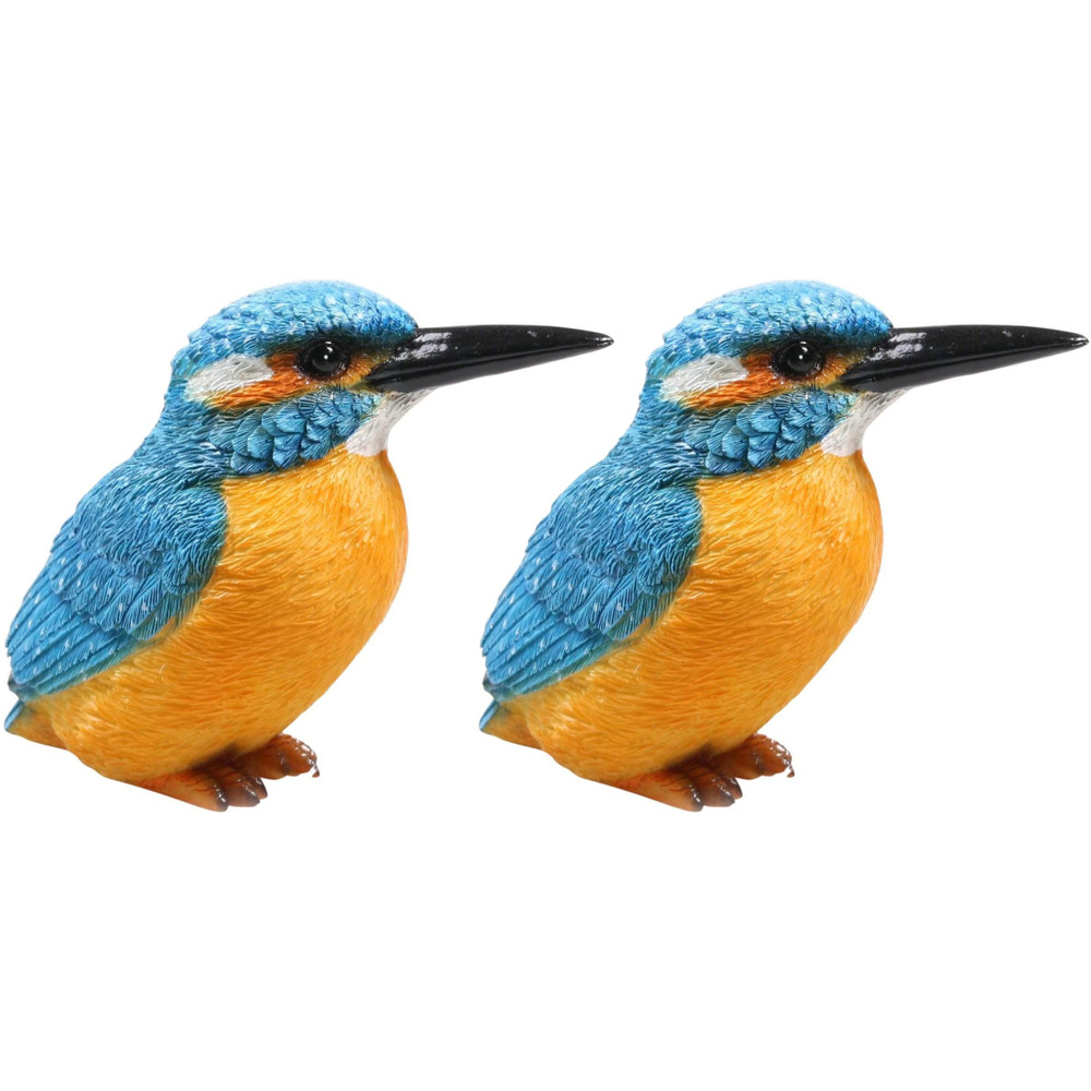 Oiseau martin pêcheur en résine 12.5 x 6 x 10 cm (lot de 2)