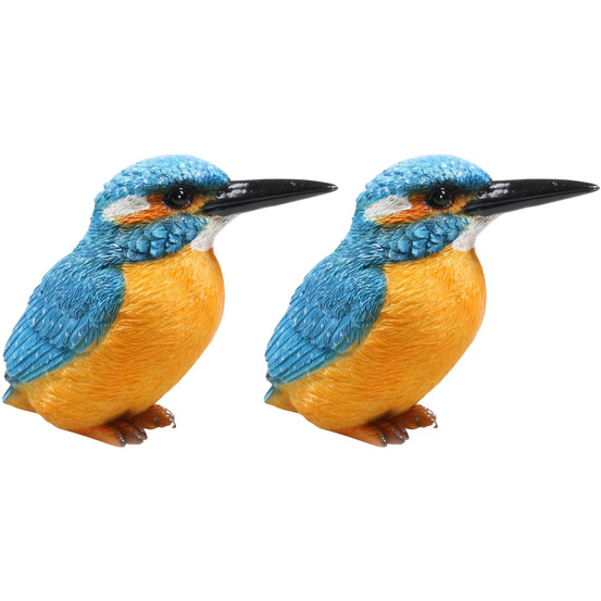 Oiseau martin pêcheur en résine 12.5 x 6 x 10 cm (lot de 2)