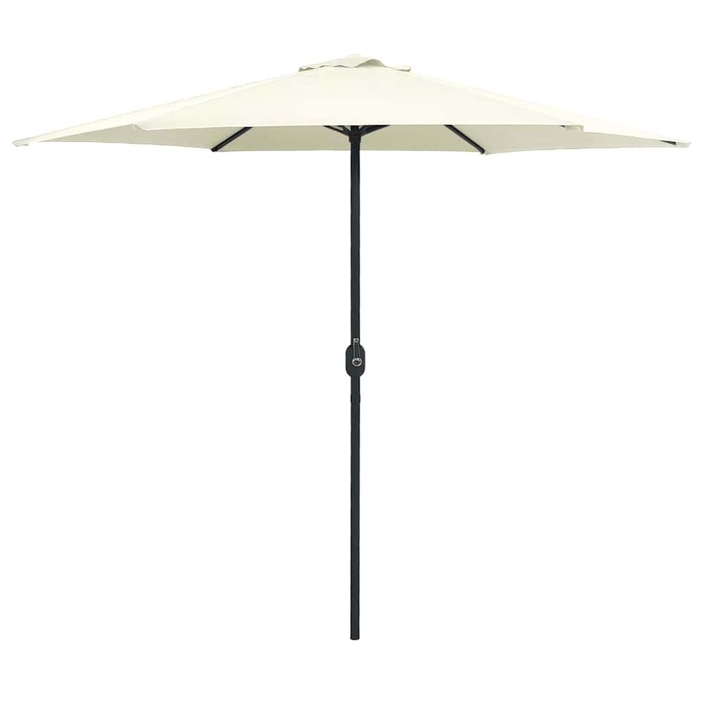 Parasol de jardin et mât en aluminium 270x246 cm blanc sable