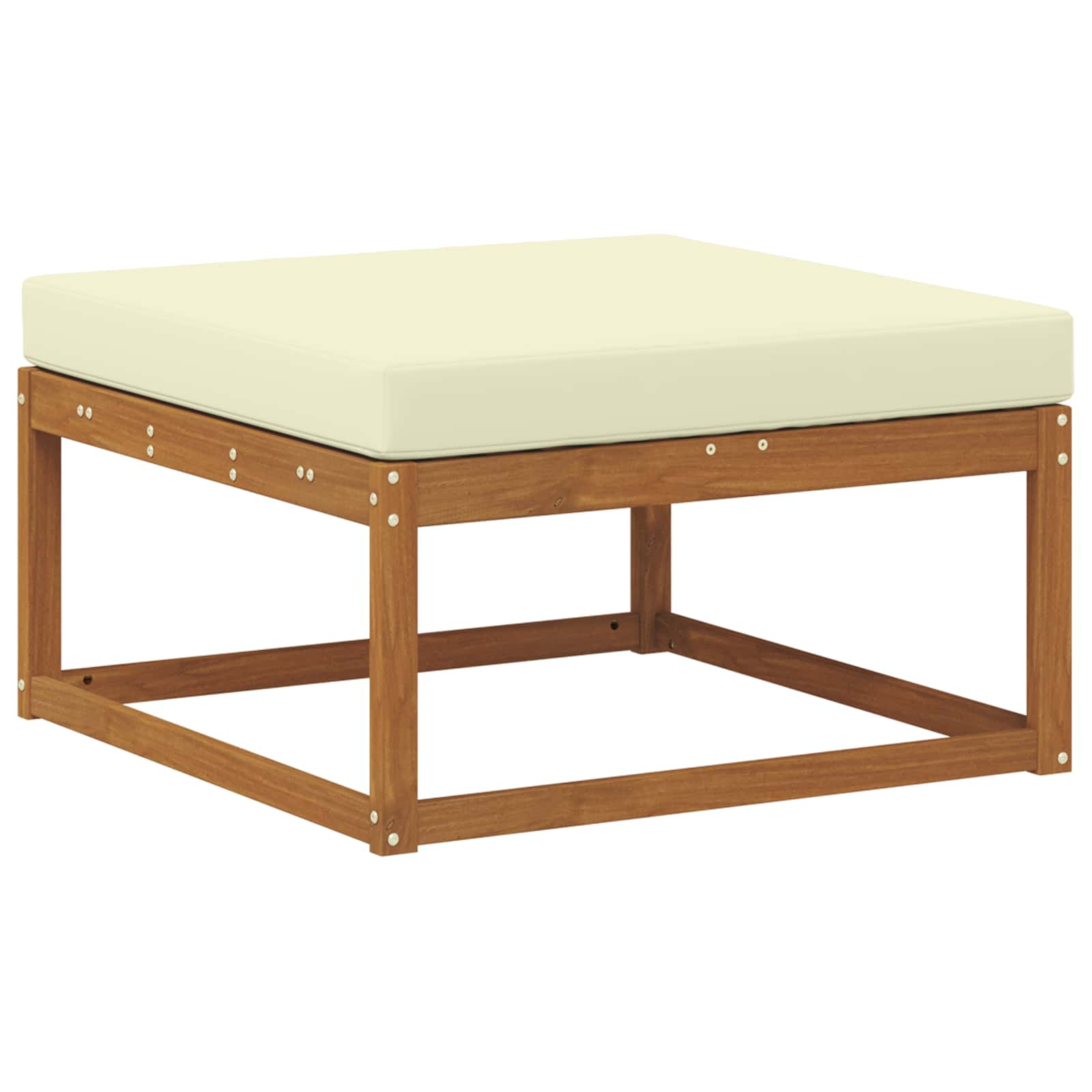 Pouf d'extérieur bois d'acacia massif naturel