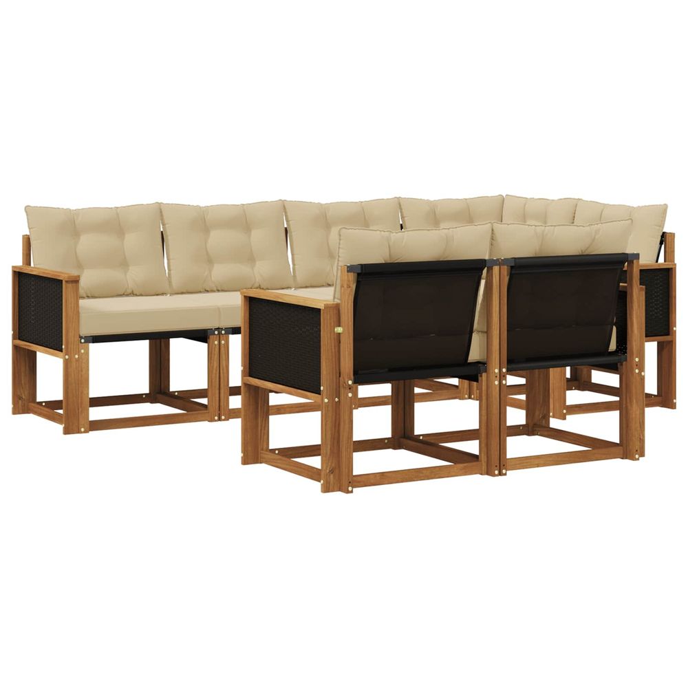 Ensemble de canapés d'extérieur 7 pc naturel et beige