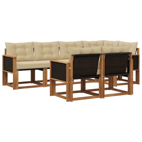 Ensemble de canapés d'extérieur 7 pc naturel et beige