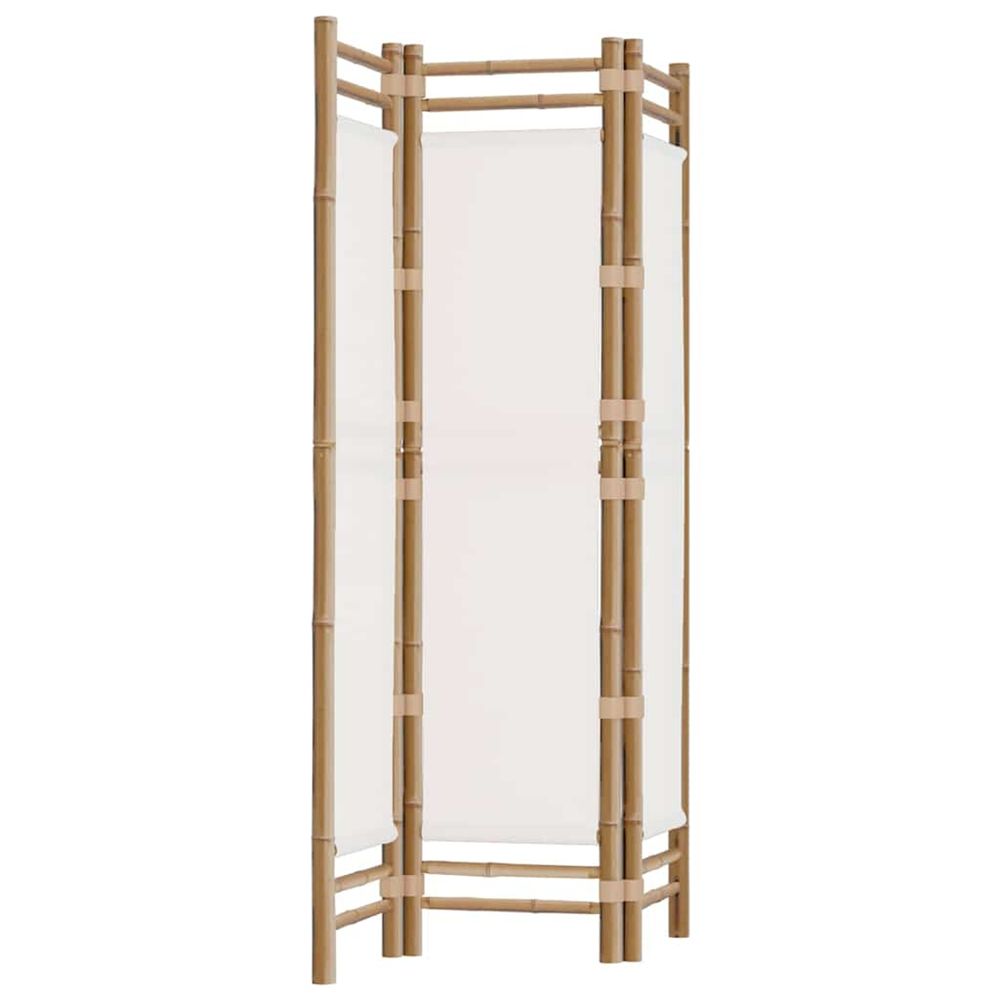 Cloison de séparation pliante 3 panneaux 120 cm bambou et toile