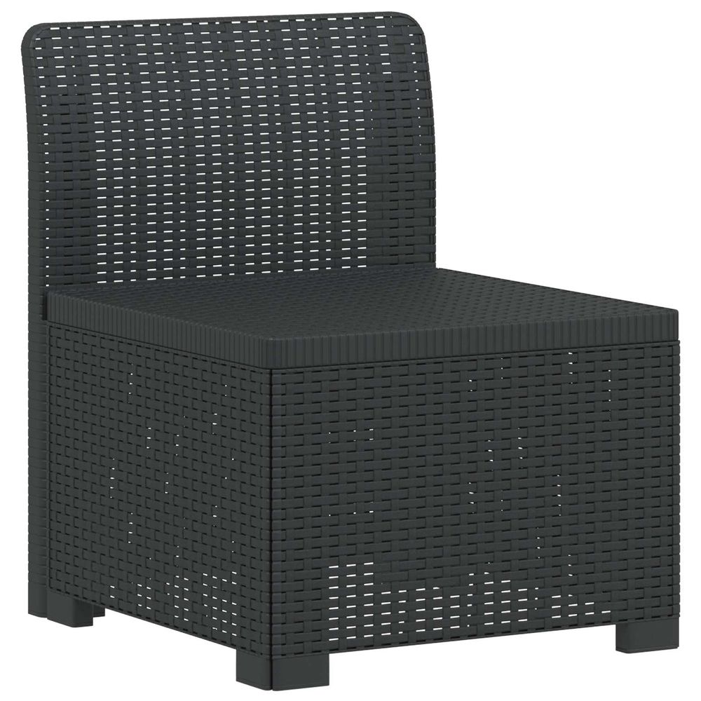 Canapé de jardin 1 place look rotin pp anthracite