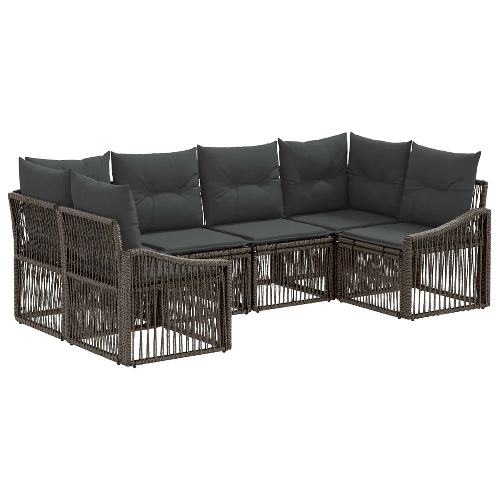 Ensemble de canapé de jardin 6 pc 6-nombre de places gris