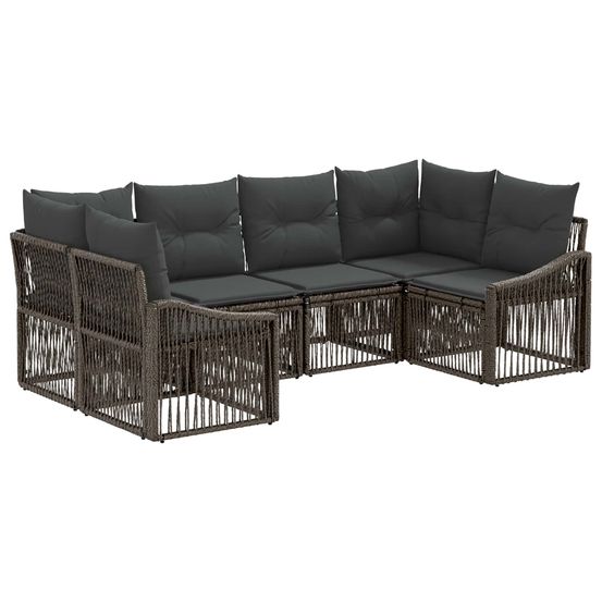 Ensemble de canapé de jardin 6 pc 6-nombre de places gris