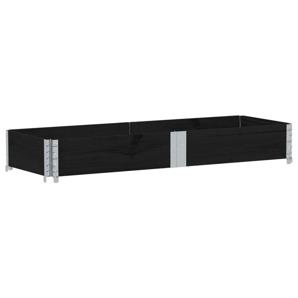 Collier de palette noir 150x50 cm bois de pin solide