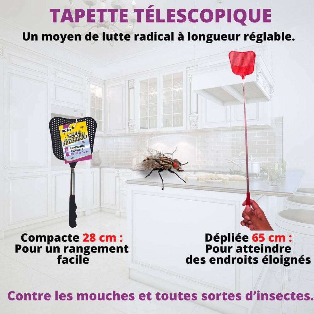 Tapettes à Mouches Télescopiques – Lot De 3, Manche 63 Cm | Forme Chat, Design Fun Et Efficace - 11