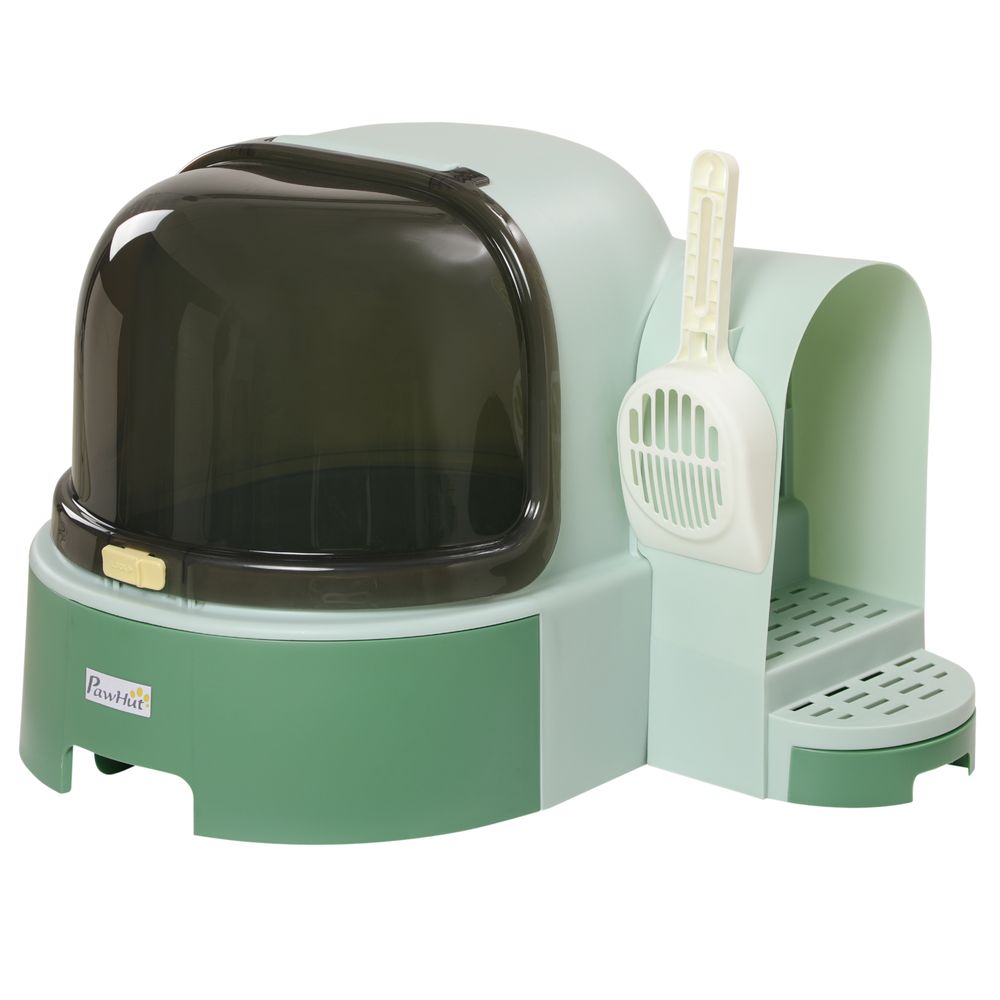 Maison de toilette chat pp tiroir extractible anti-odeur bac 52x60x42cm vert