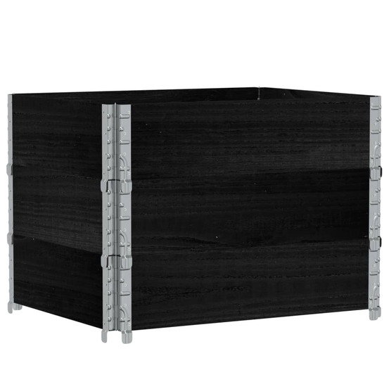 Colliers de palette 3 pcs noir 80x60 cm bois de pin solide