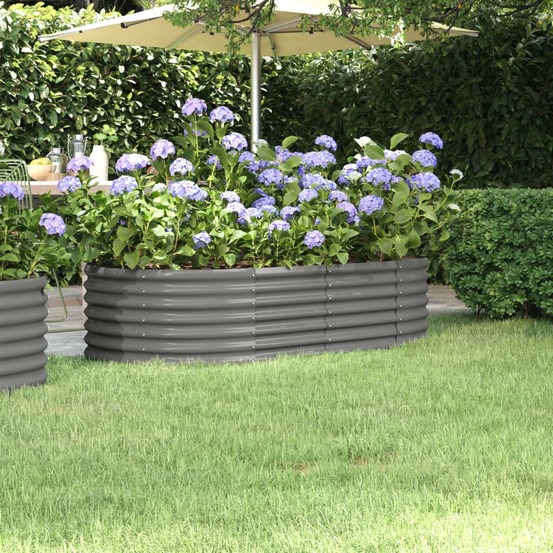 Lit surélevé de jardin acier galvanisé 152x80x36 cm gris
