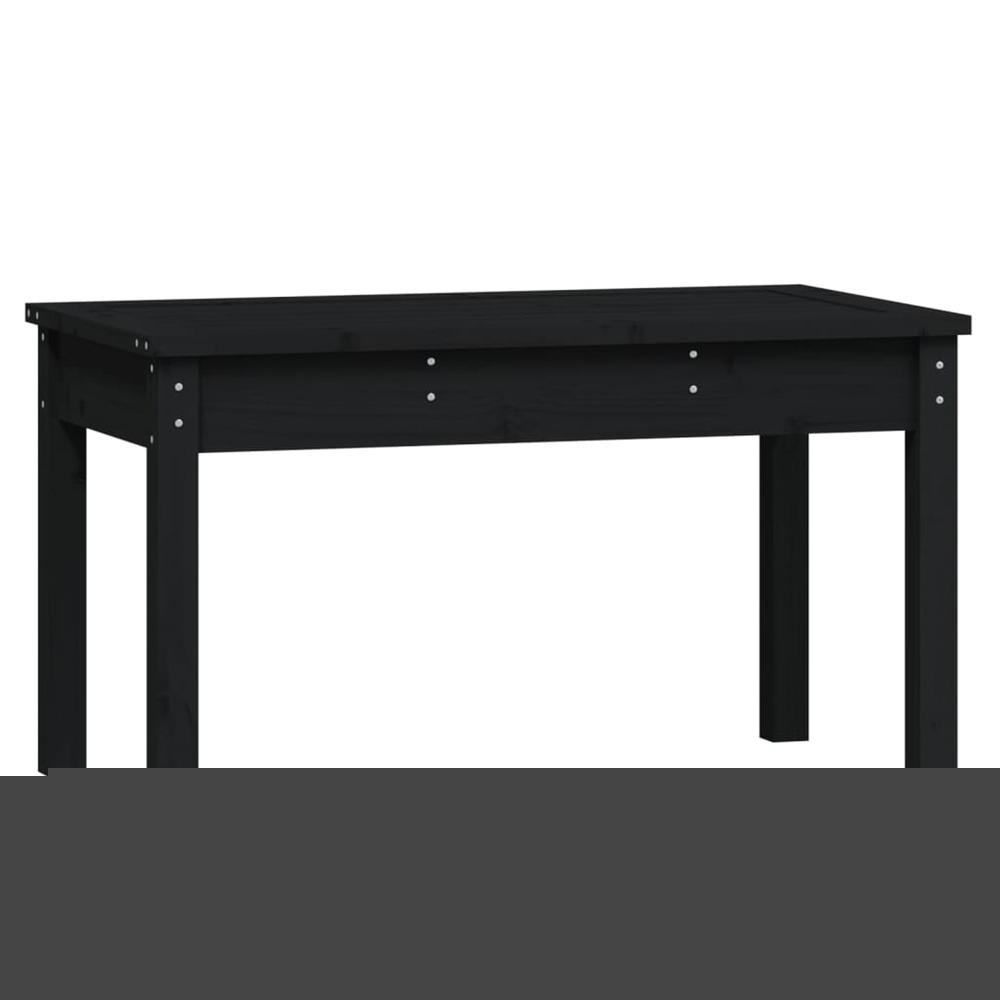 Banc de jardin noir 80x44x45 cm bois massif de pin