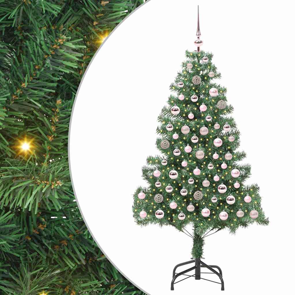 Sapin de noël avec 300 led avec support vert 180 cm pvc