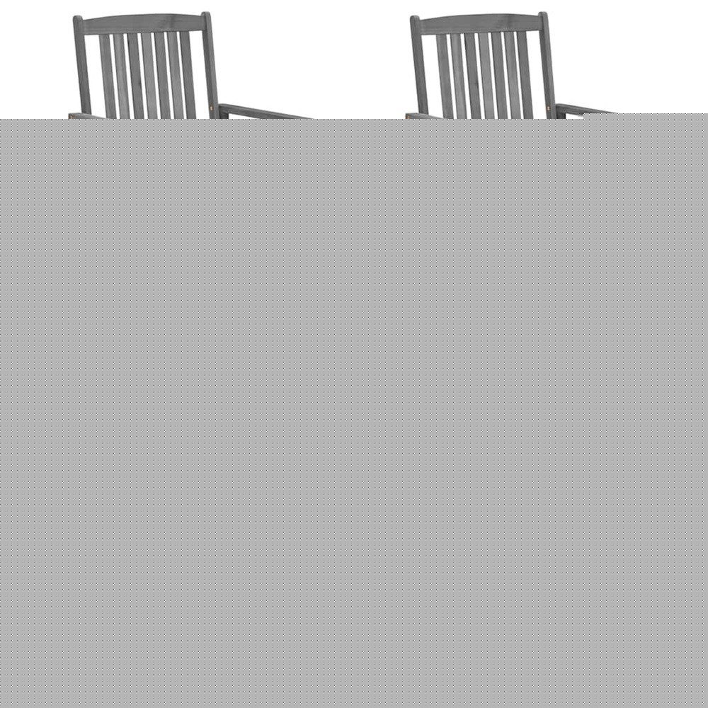 Chaises de jardin et coussins lot de 4 gris bois acacia massif