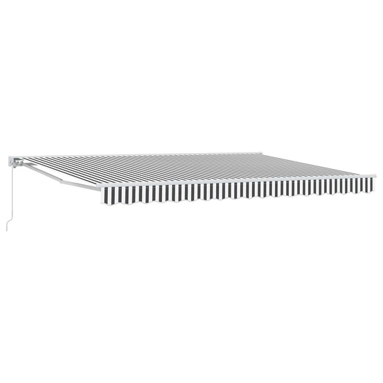 Auvent rétractable manuel anthracite et blanc 5 × 3,5 m