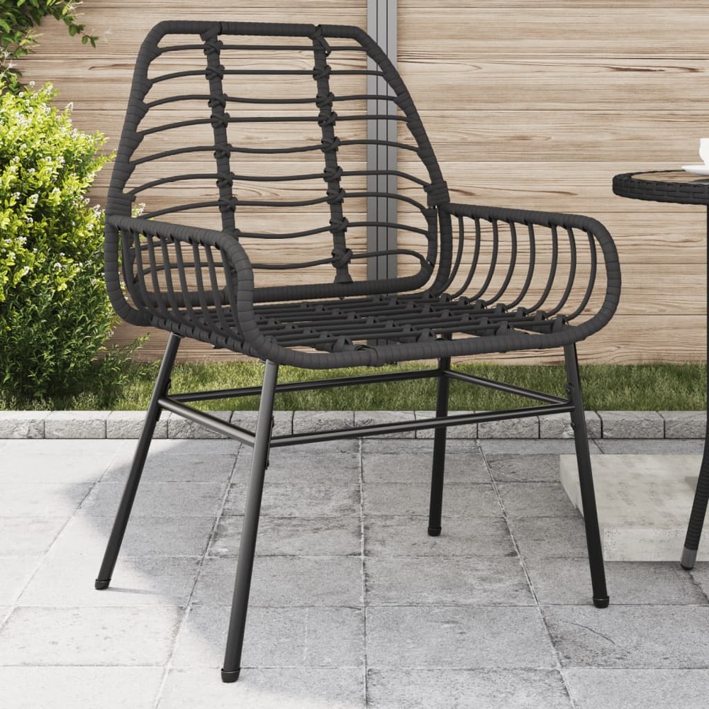 Chaises de jardin lot de 2 noir résine tressée