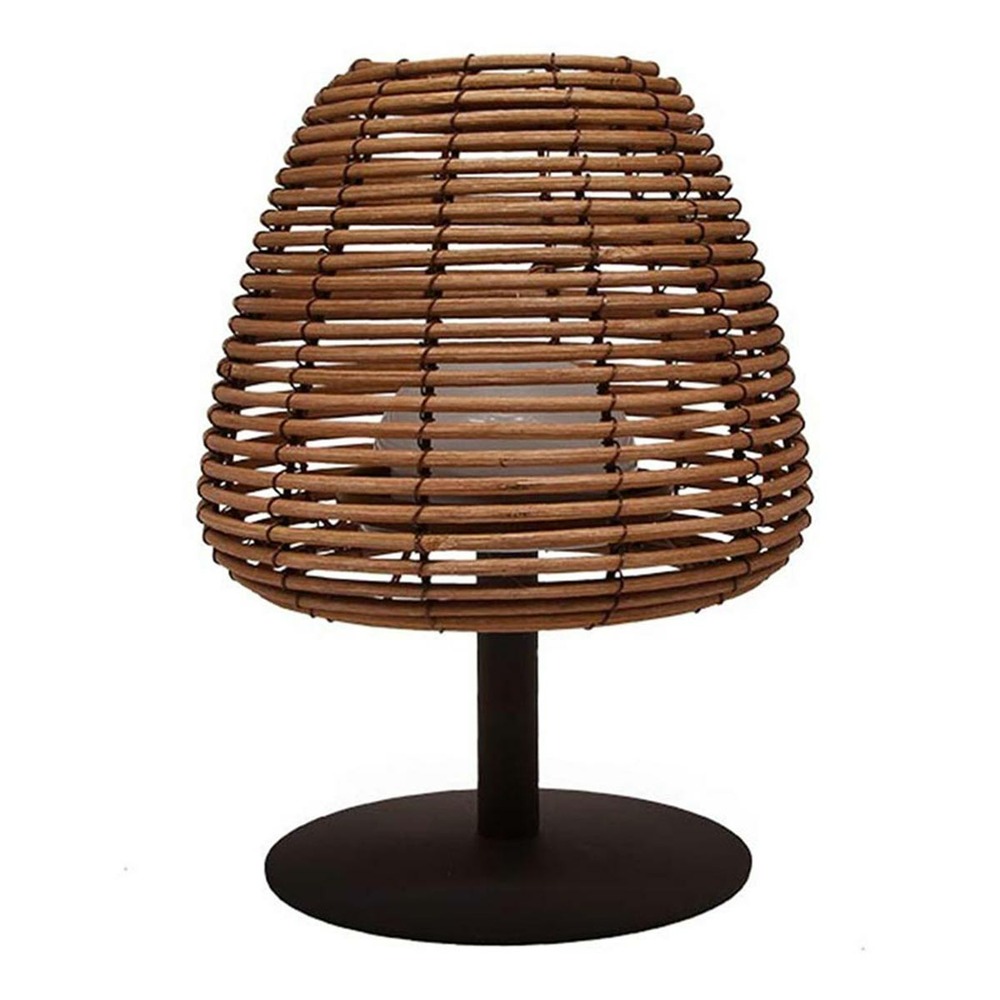 Lampe de table sans fil led standy mini boheme beige rotin h25cm
