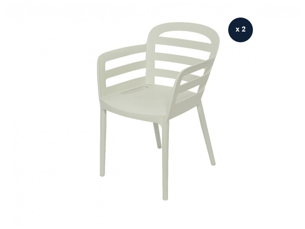 Lot de 2 chaises de jardin boston blanc