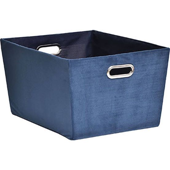 Paniere dressing velours h24xp45xl35 cm - bleu jeans