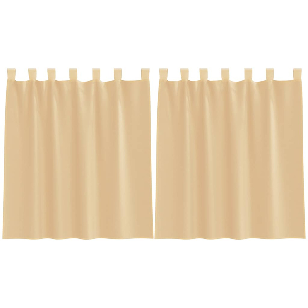 Rideaux en voile avec boucles 2 pcs sable 140x140 cm
