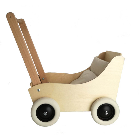 Landau en hêtre avec tissu naturel