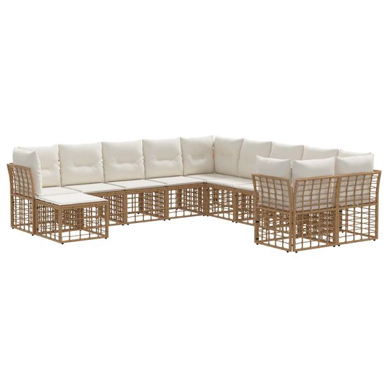 Ensemble de canapés d'extérieur 11 pc blanc naturel et crème