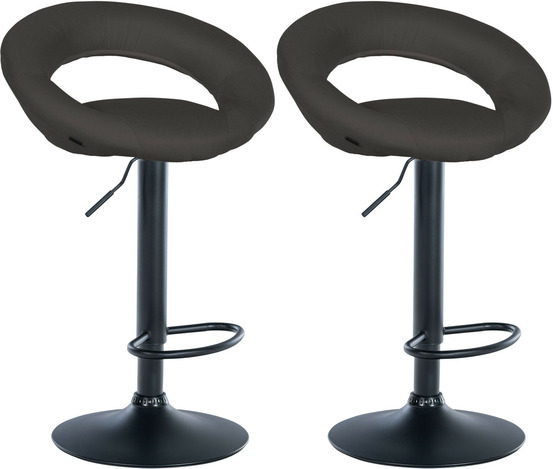 Lot de 2 tabourets de bar olinda tissu noir