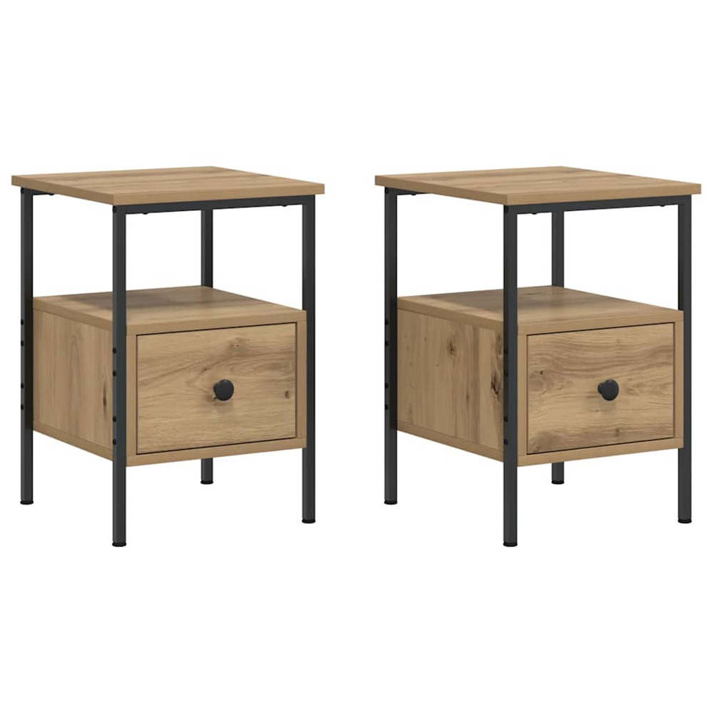 Tables de chevet 2 pcs chêne artisanal bois d'ingénierie