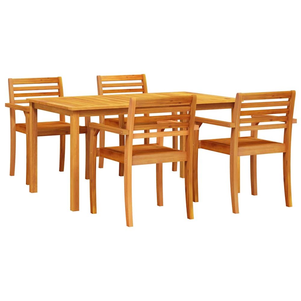 Ensemble de salle à manger pour jardin 5 pc marron
