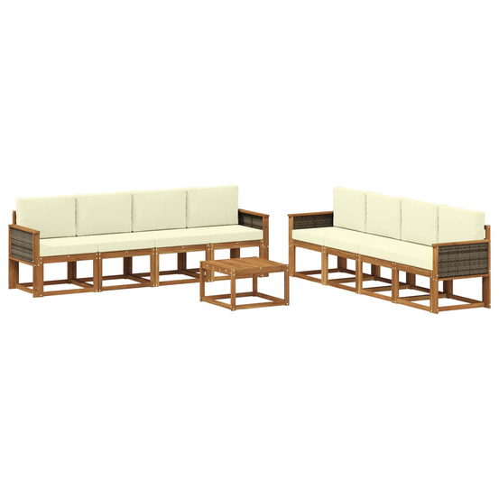 Ensemble de canapés d'extérieur 7 pcs naturel et crème