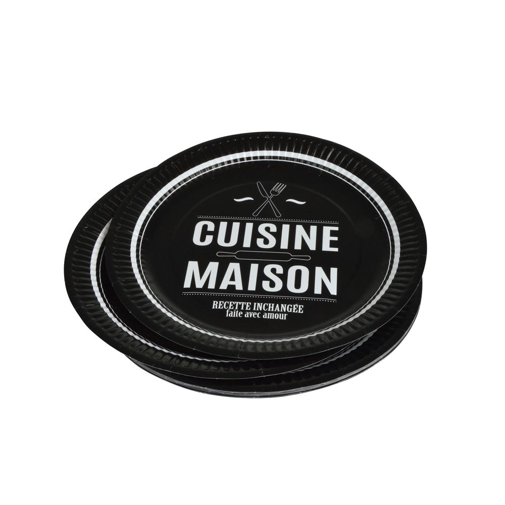 Set de 10 assiettes en carton 23 cm ma cuisine