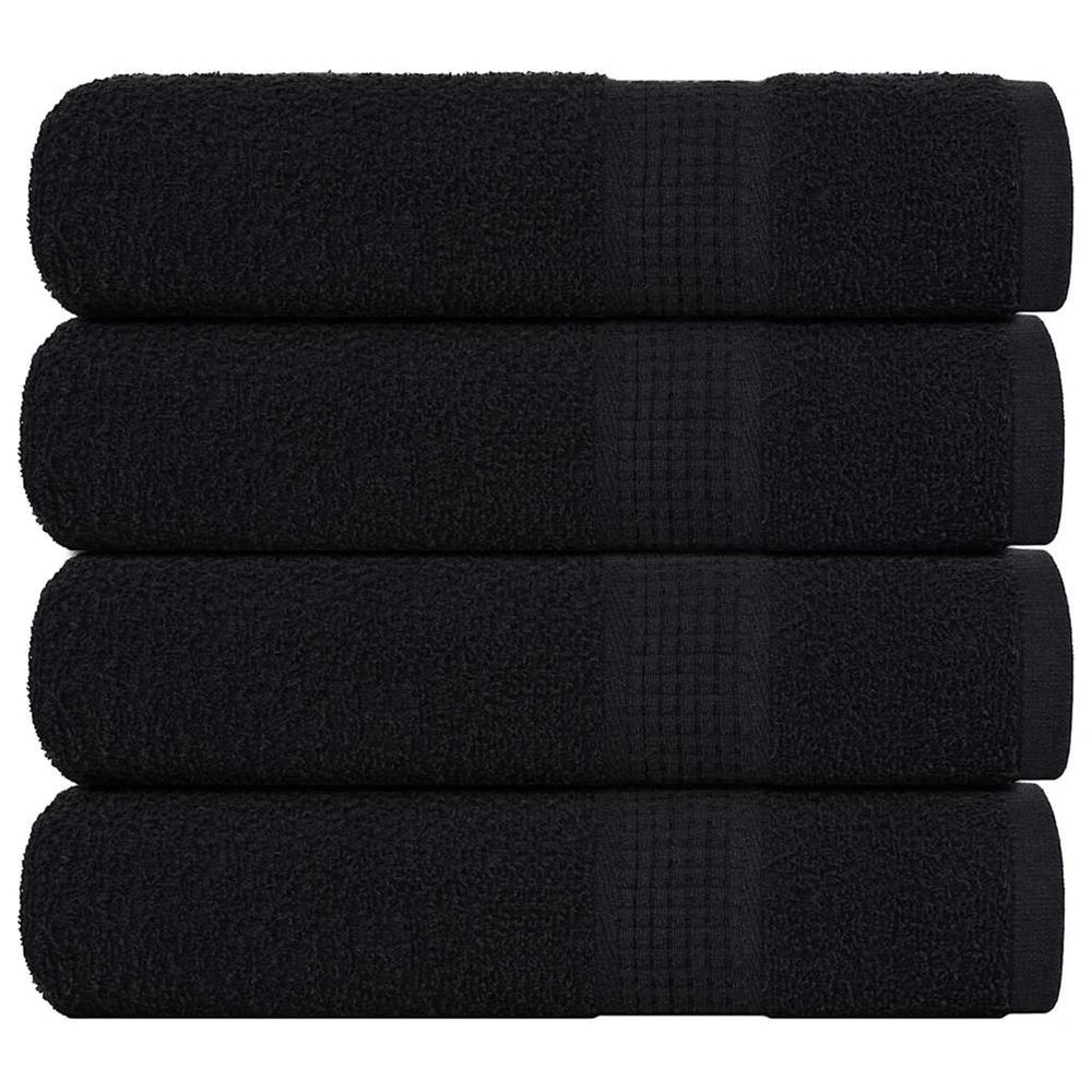 Serviettes de douche frogn 4 pcs noir 70x140 cm 360 g/m²