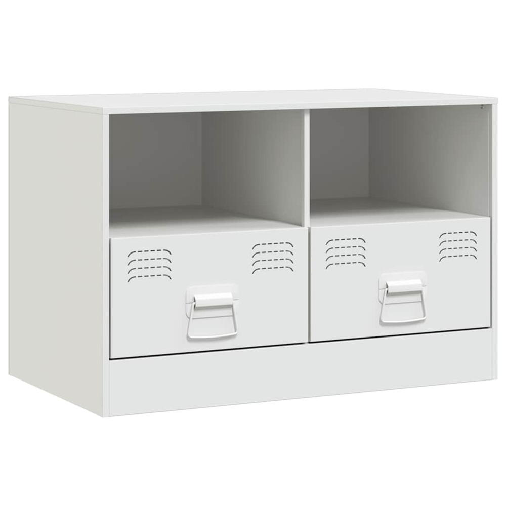Meuble tv blanc 67x39x44 cm acier