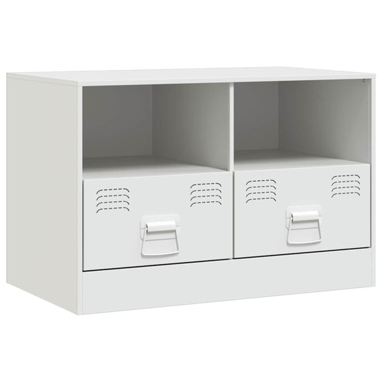 Meuble tv blanc 67x39x44 cm acier