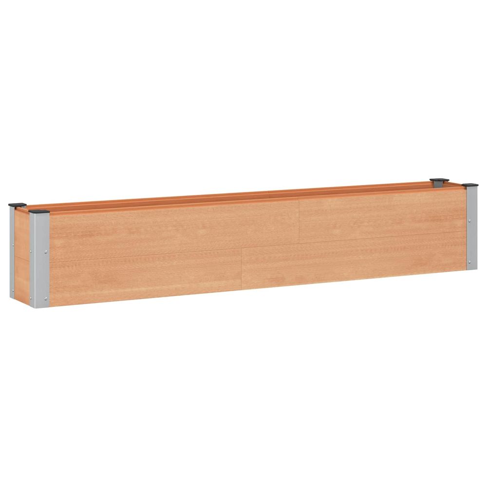Jardinière surélevée marron 200 x 30 x 36 cm wpc et aluminium