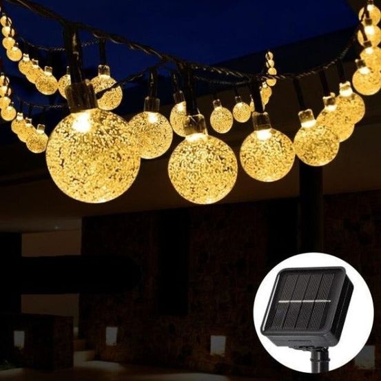 Boules lumineuses extérieures - jaune - 6m50