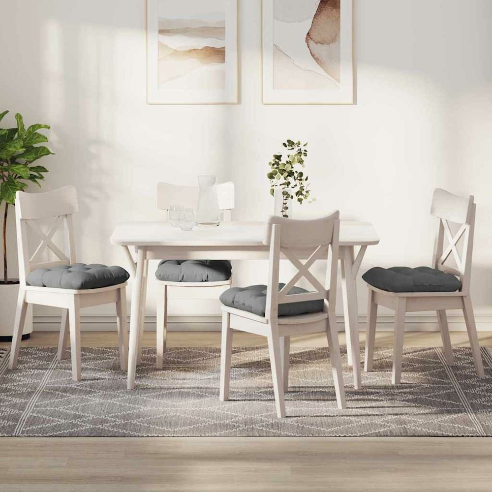 Coussins de siège 4 pcs gris foncé 40 x 40 cm