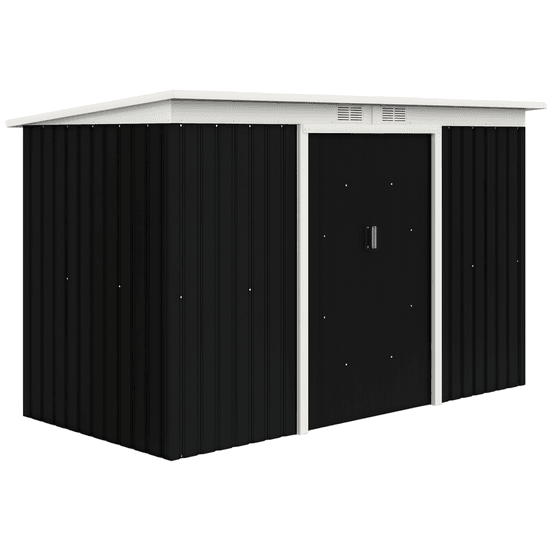 Abri de jardin acier galvanisé extérieur rangement outils portes coulissantes 280x130x172cm noir - comfortxl outdoor living