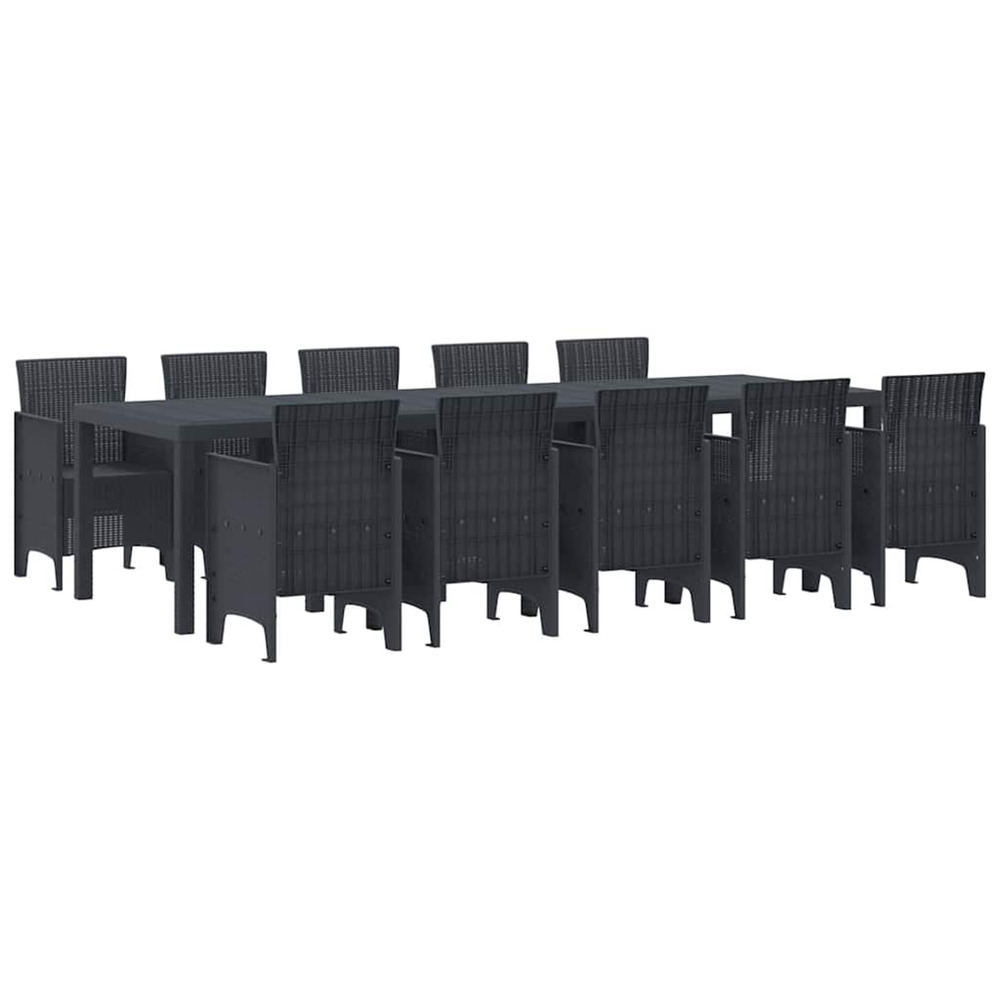 Ensemble de salle à manger pour jardin 11 pcs anthracite