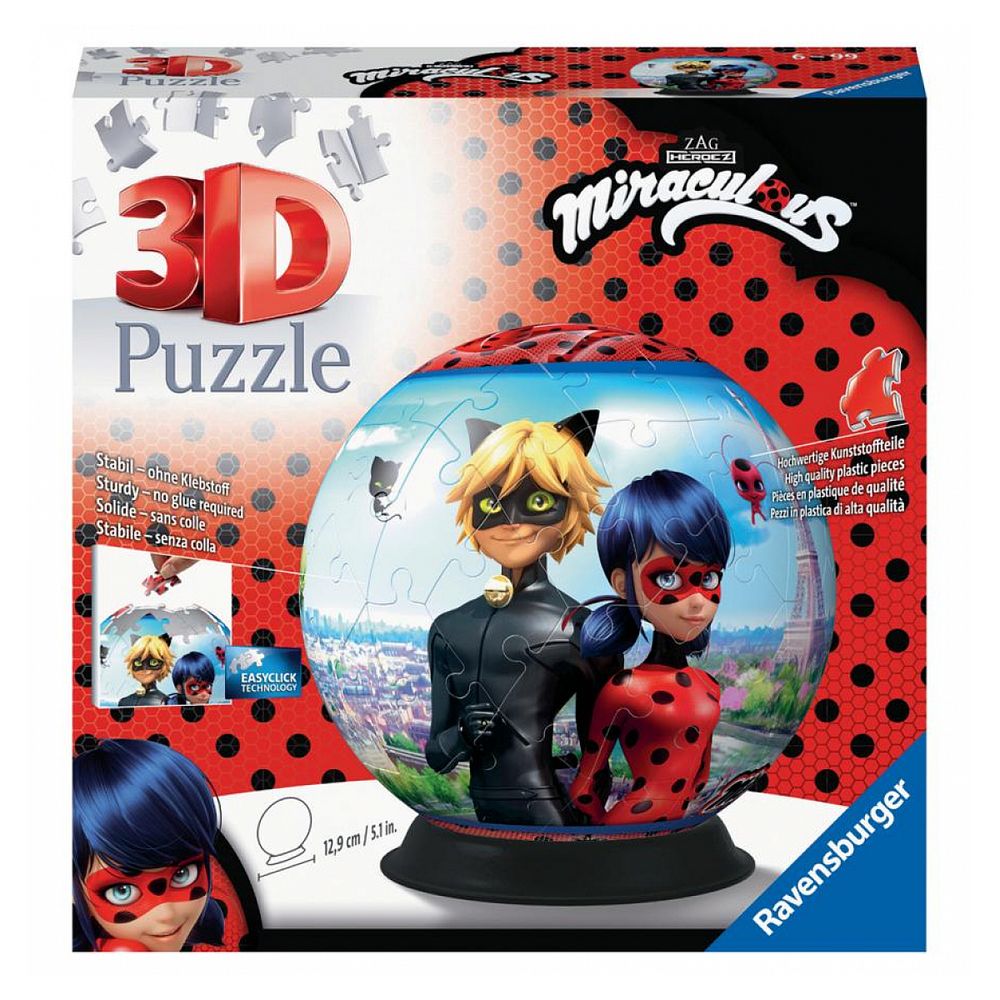 Puzzle 3d rond 72 p - miraculous