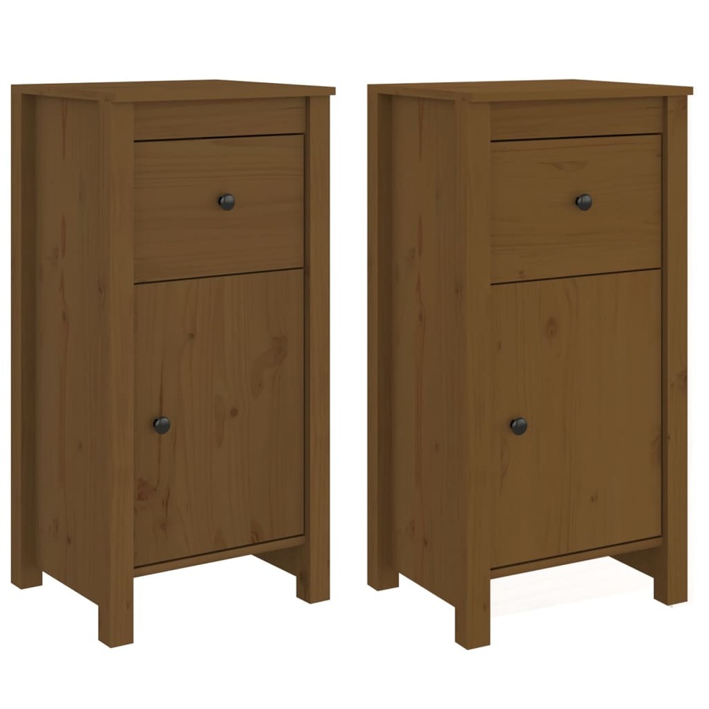 Buffet bahut commode armoire meuble de rangement organisateur cuisine salle de séjour salons lot de 2 40 x 35 x 80 cm bois ma